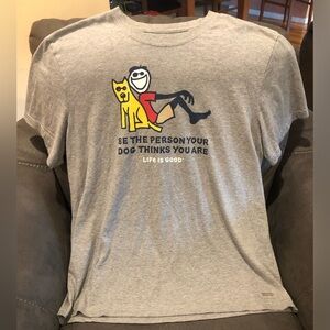 Life Is Good Men's Gray Crusher Tee